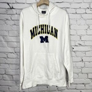 Michigan Wolverines Campus Den White Hoodie‎ Size XL Embroidered Soft Outerstuff